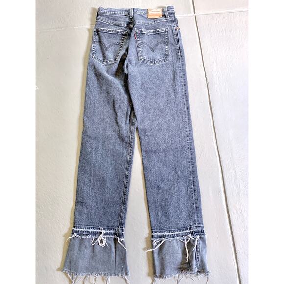 Levi's Ribcage Straight Faded Black Denim Jeans 27 - Picture 2 of 14